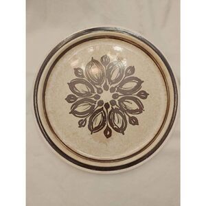 Vintage Daekor Matt Ironstone Beige/Brown Floral Oven To Table Plate